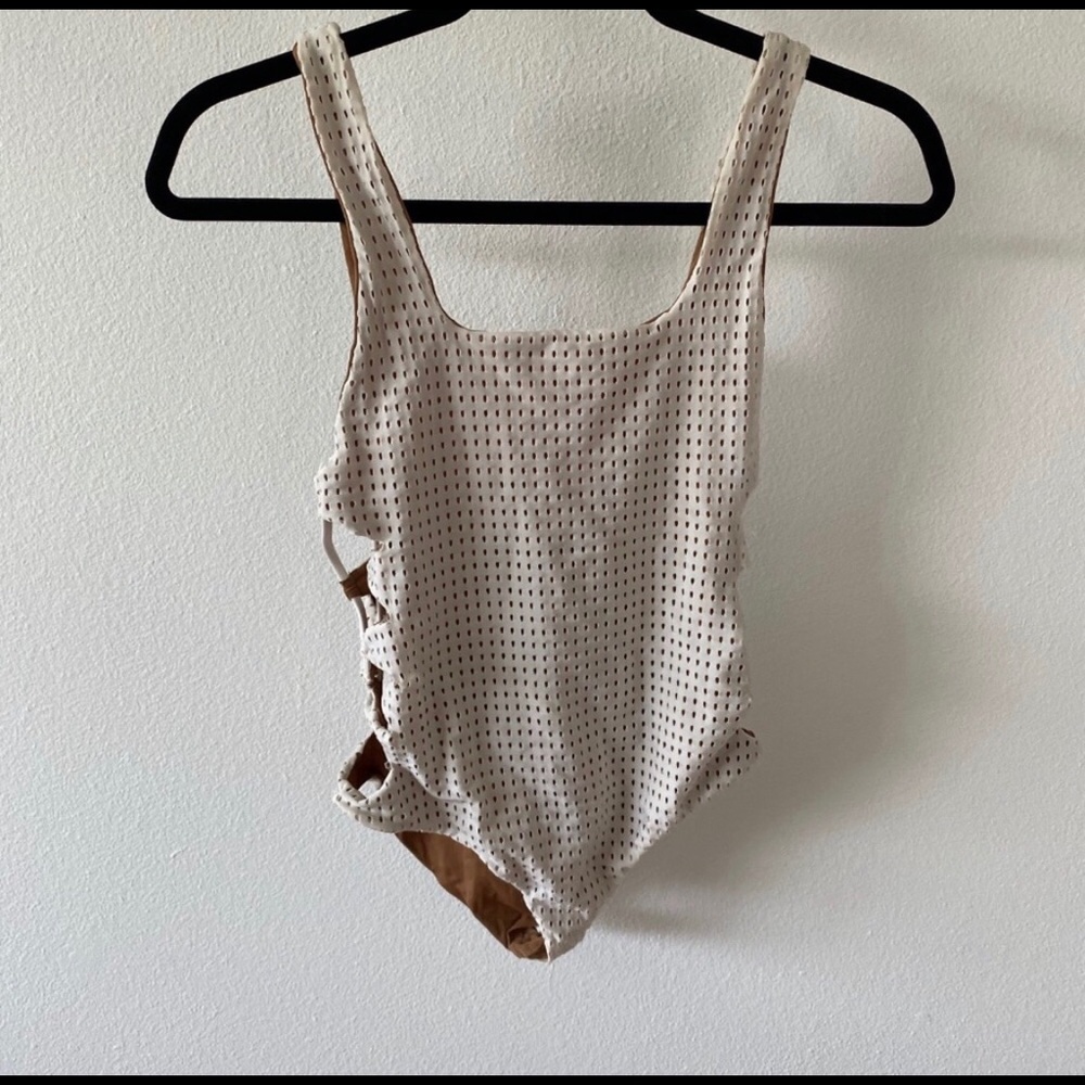 Acacia swimwear hideaway one piece in white mesh